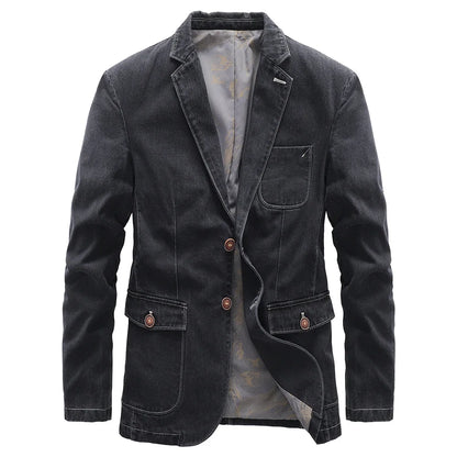 Herren Blazerjacke mit langen Ärmeln und Knopfverschluss | Smart Casual Style