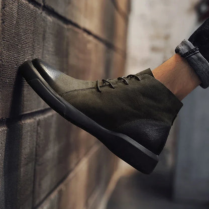 Herren Schnürstiefel Mit Runder Spitze | Moderner Streetstyle