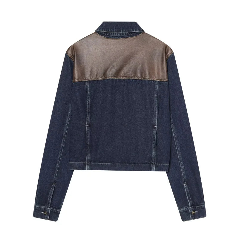 Ensemble deux pièces pour femmes | Coupe régulière | Veste courte et jean large | Style streetwear moderne