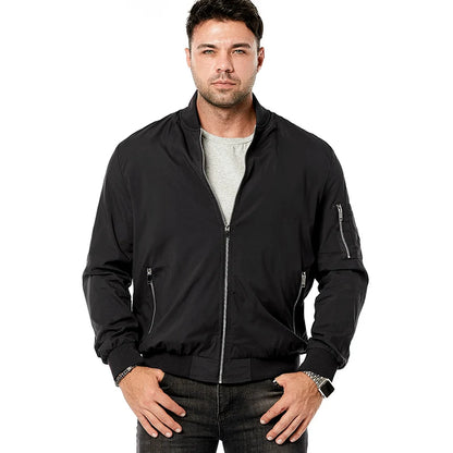 Herren Stehkragen Reißverschluss Bomberjacke Langarm | Streetwear