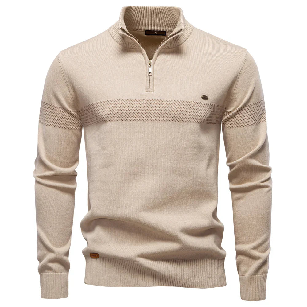 Maglione Uomo con Maniche Lunghe e Cerniera 1/4 | Stile Smart Casual