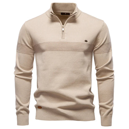 Maglione Uomo con Maniche Lunghe e Cerniera 1/4 | Stile Smart Casual