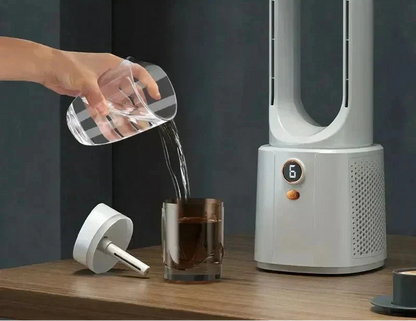 Raffreddatore d'aria USB portatile | Ventilatore da tavolo con funzione spray | Luce notturna LED | Ventilatore silenzioso per la camera da letto