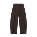 Damen High Waist Hose mit Bundfalten vorne und weitem Bein | Taillierte Passform