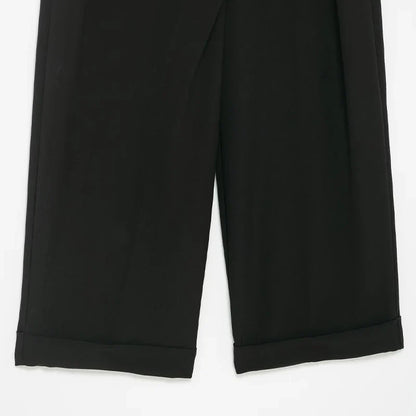 Damen High Waist Wickelhose Mit Weitem Bein Tailored Passform | Tailored Fit