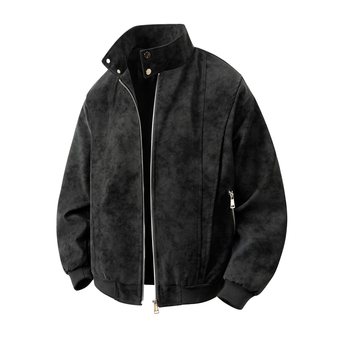 Herren Stehkragen Reißverschluss Jacke Langarm | Vintage