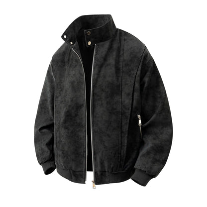 Herren Stehkragen Reißverschluss Jacke Langarm | Vintage