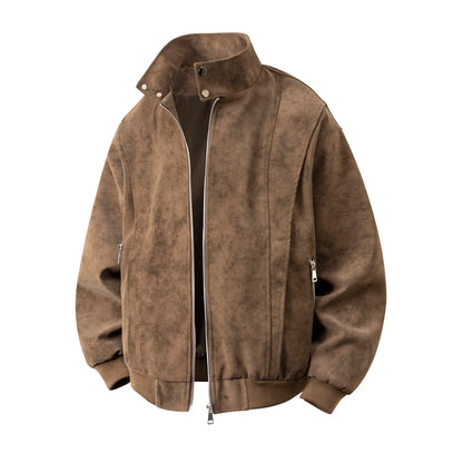 Herren Stehkragen Reißverschluss Jacke Langarm | Vintage