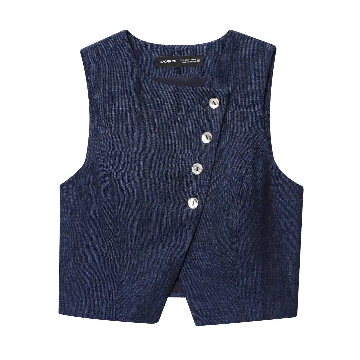 Set di pantaloni da donna | Completo due pezzi con gilet con bottoni | Gamba larga | Look elegante casual
