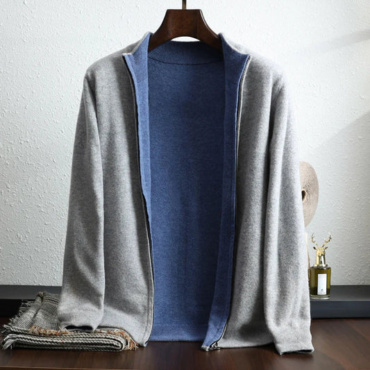 Herren Cardigan mit langen Ärmeln und offener Vorderseite | Casual Style