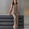 Damen Hosen Set | Zweiteiliges Outfit mit Halter Top | Gerade Hose | Moderner Alltagslook