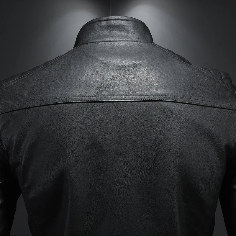 Herren Slim Fit Jacke mit Stehkragen Reißverschluss Taschen | Tasche