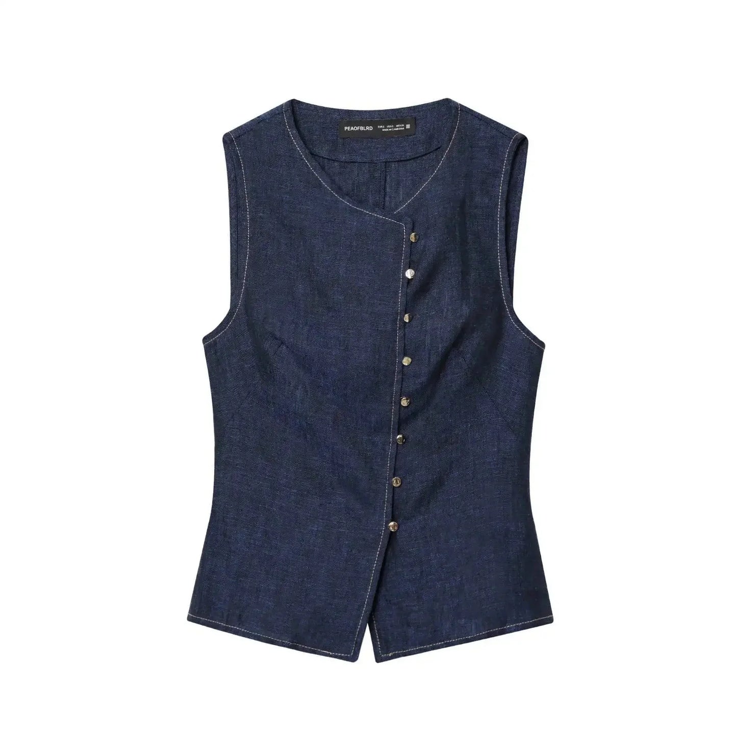 Damski zestaw dwuczęściowy | Regular Fit | Kamizelka bez rękawów i szerokie spodnie | Nowoczesny styl smart casual