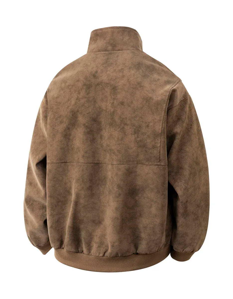 Herren Stehkragen Reißverschluss Jacke Langarm | Vintage