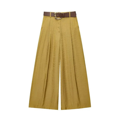 Set damă două piese | Croială regulară | Vestă cu decolteu în V și pantaloni largi | Stil elegant smart casual