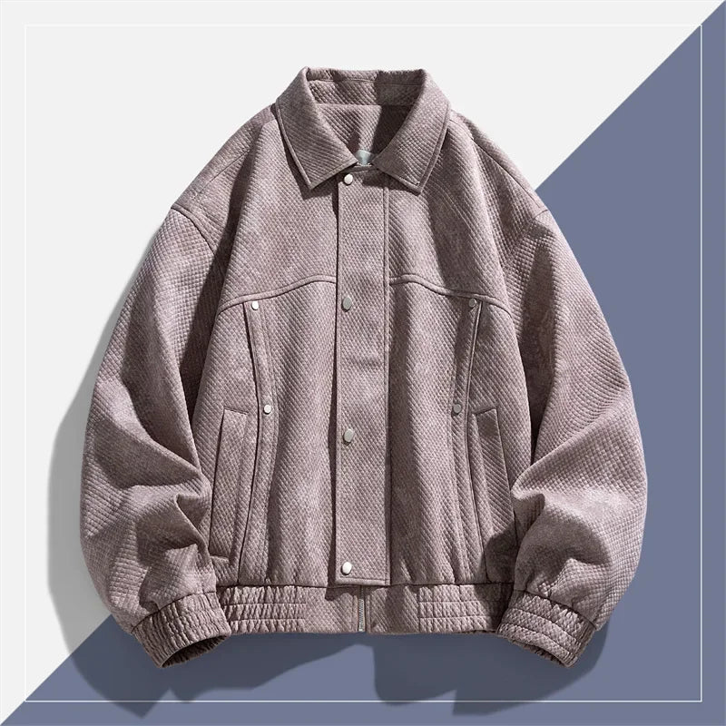 Herren Kragen Knopf Jacke Langarm | Oversize