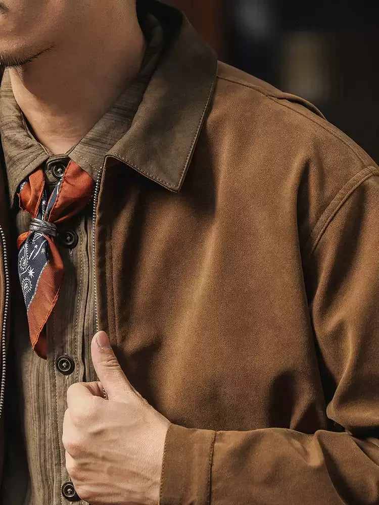 Herren Jacke mit Klassischem Kragen Reißverschluss Vorne Aufgesetzten Taschen | Workwear