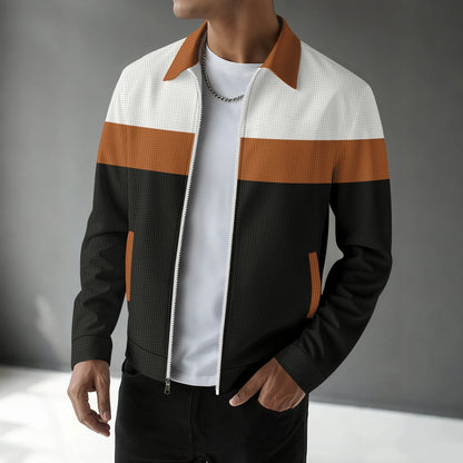 Herren Langarm Jacke mit Kragen Reißverschluss | Minimalistisch