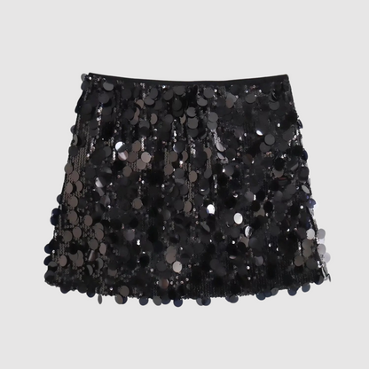 Damen Hohe Taille Mini Rock | Glänzende Oberfläche