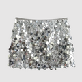 Damen Hohe Taille Mini Rock | Glänzende Oberfläche