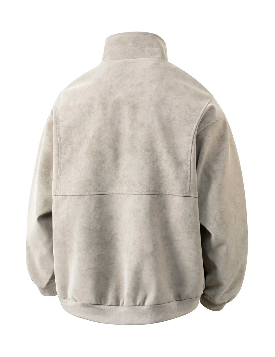 Herren Stehkragen Reißverschluss Jacke Langarm | Vintage