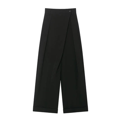 Damen High Waist Wickelhose Mit Weitem Bein Tailored Passform | Tailored Fit