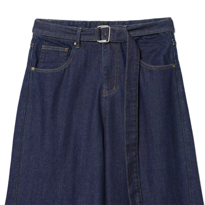 Damen High Waist Hose mit Gürtel und weitem Bein | Gerade Passform