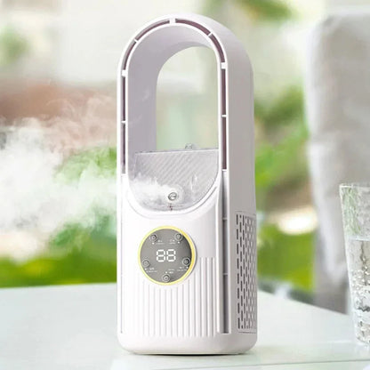 Raffreddatore d'aria USB portatile | Ventilatore senza turbina 3-in-1 | Umidificatore con timer | Design compatto