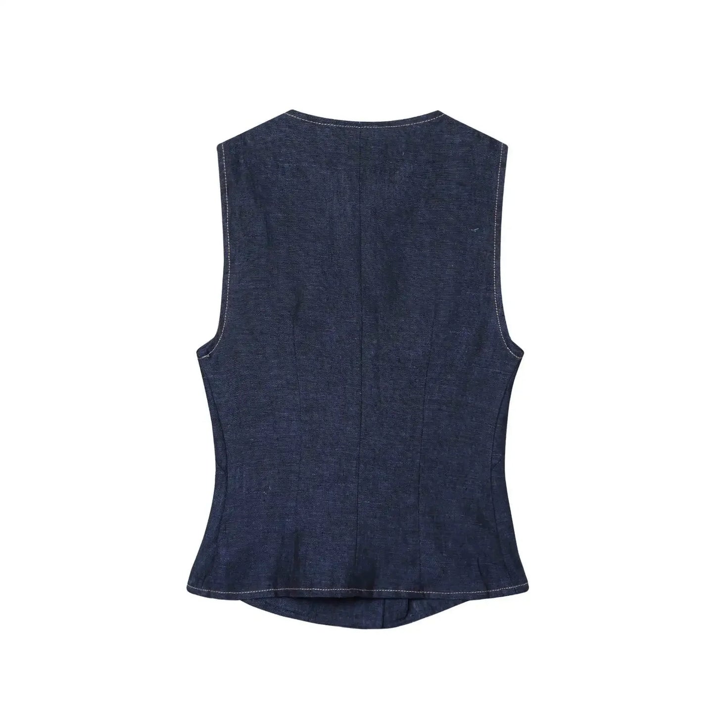 Damski zestaw dwuczęściowy | Regular Fit | Kamizelka bez rękawów i szerokie spodnie | Nowoczesny styl smart casual