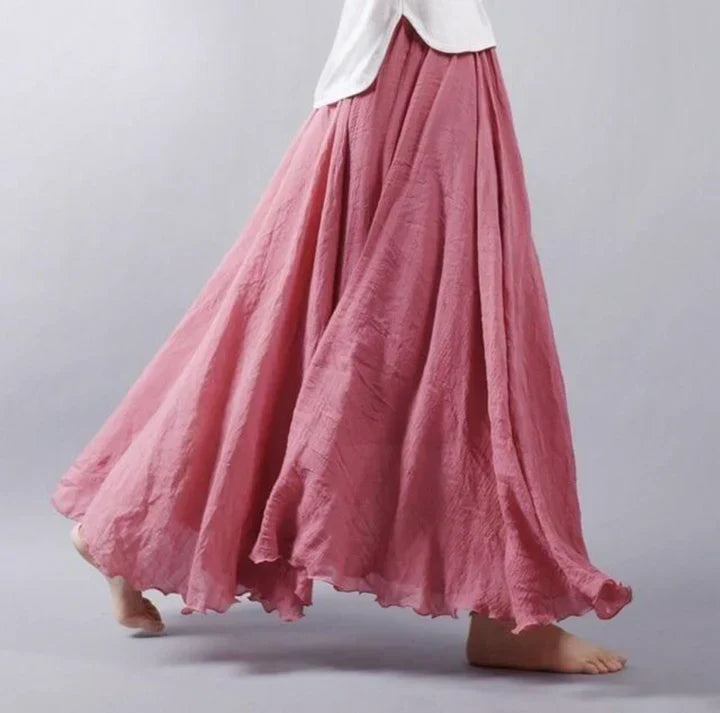 Damen Fließender Maxi Rock | Strukturierte Oberfläche