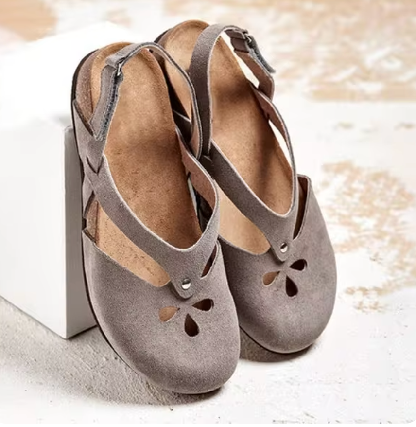 Damen Riemchensandalen mit Geschlossener Spitze | Schnallenverschluss