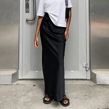 Damen High Waist Rock Mit Geradem Schnitt Minimalistischem Stil | Maxi