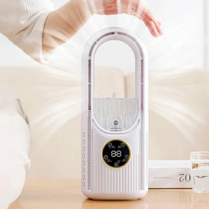 Raffreddatore d'aria USB portatile | Ventilatore senza turbina 3-in-1 | Umidificatore con timer | Design compatto