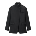 Damen Blazer Jacke Langarm Stehkragen Blazer Jacke | Casual