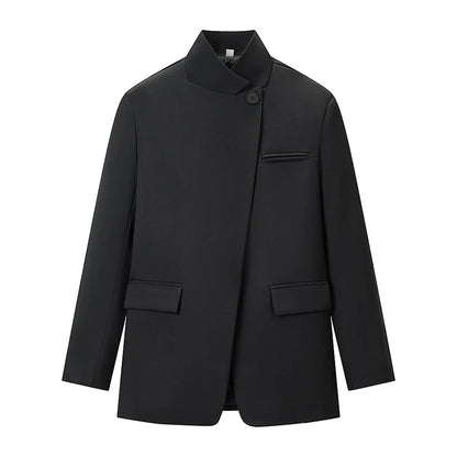Damen Blazer Jacke Langarm Stehkragen Blazer Jacke | Casual