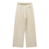 Damen High Waist Hose Mit Kordelzug Geradem Bein Casual Stil | Volle Länge