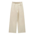 Damen High Waist Hose Mit Kordelzug Geradem Bein Casual Stil | Volle Länge