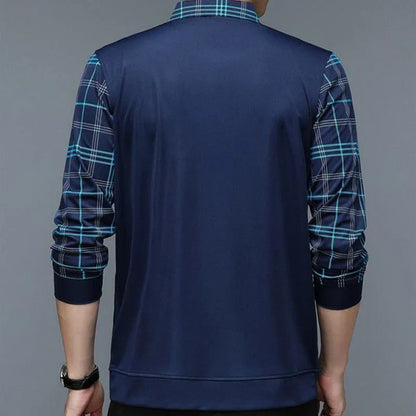Herren Hemd mit langen Ärmeln und karierten Ärmeln | Casual Wear