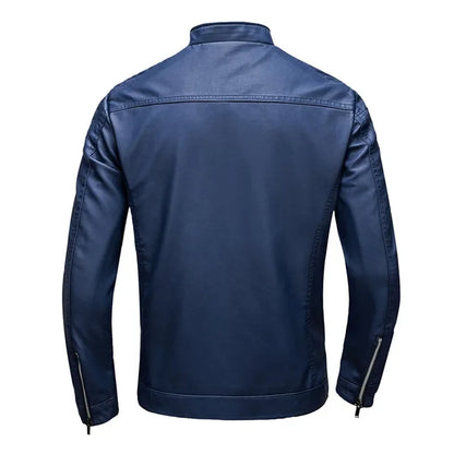 Herren Slim Fit Jacke mit Stehkragen Reißverschluss Taschen | Tasche