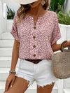 Selestia - Bluse mit Blumenmuster und Knopfleiste 0