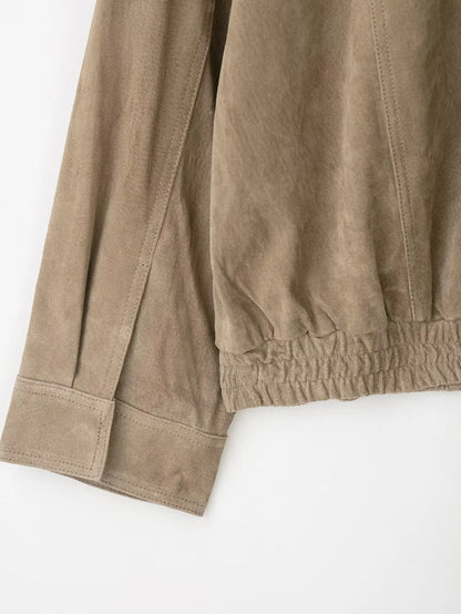 Damen Langarm Kragen Reißverschluss Jacke | Vintage