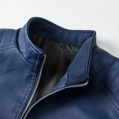 Herren Slim Fit Jacke mit Stehkragen Reißverschluss Taschen | Tasche