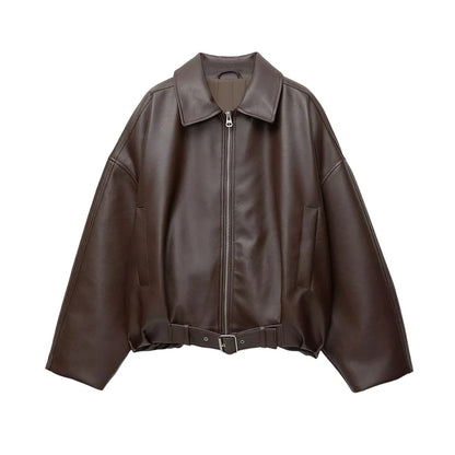 Damen Reißverschluss Kragen Jacke Langarm | Oversize
