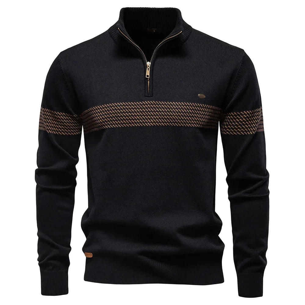 Maglione Uomo con Maniche Lunghe e Cerniera 1/4 | Stile Smart Casual