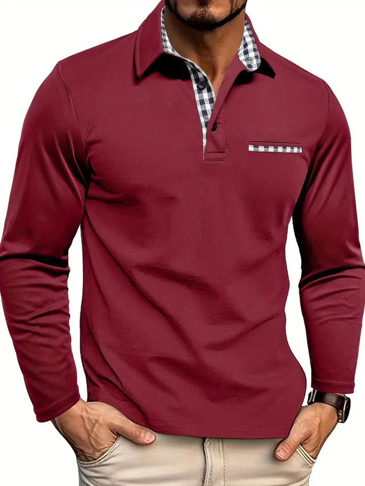 Simon | Herren Langarm-Poloshirt