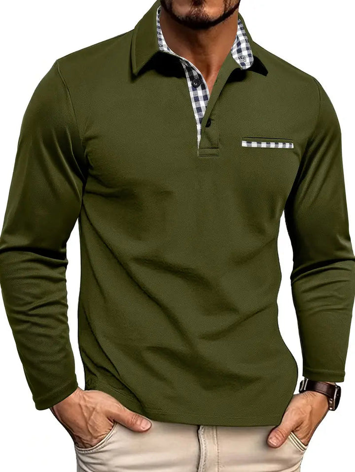 Simon | Herren Langarm-Poloshirt