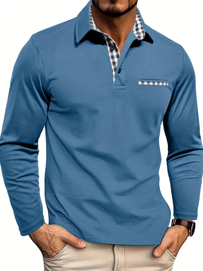 Simon | Herren Langarm-Poloshirt