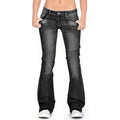 Damen Schmale Passform Niedrige Taille Hose | Ausgestelltes Bein