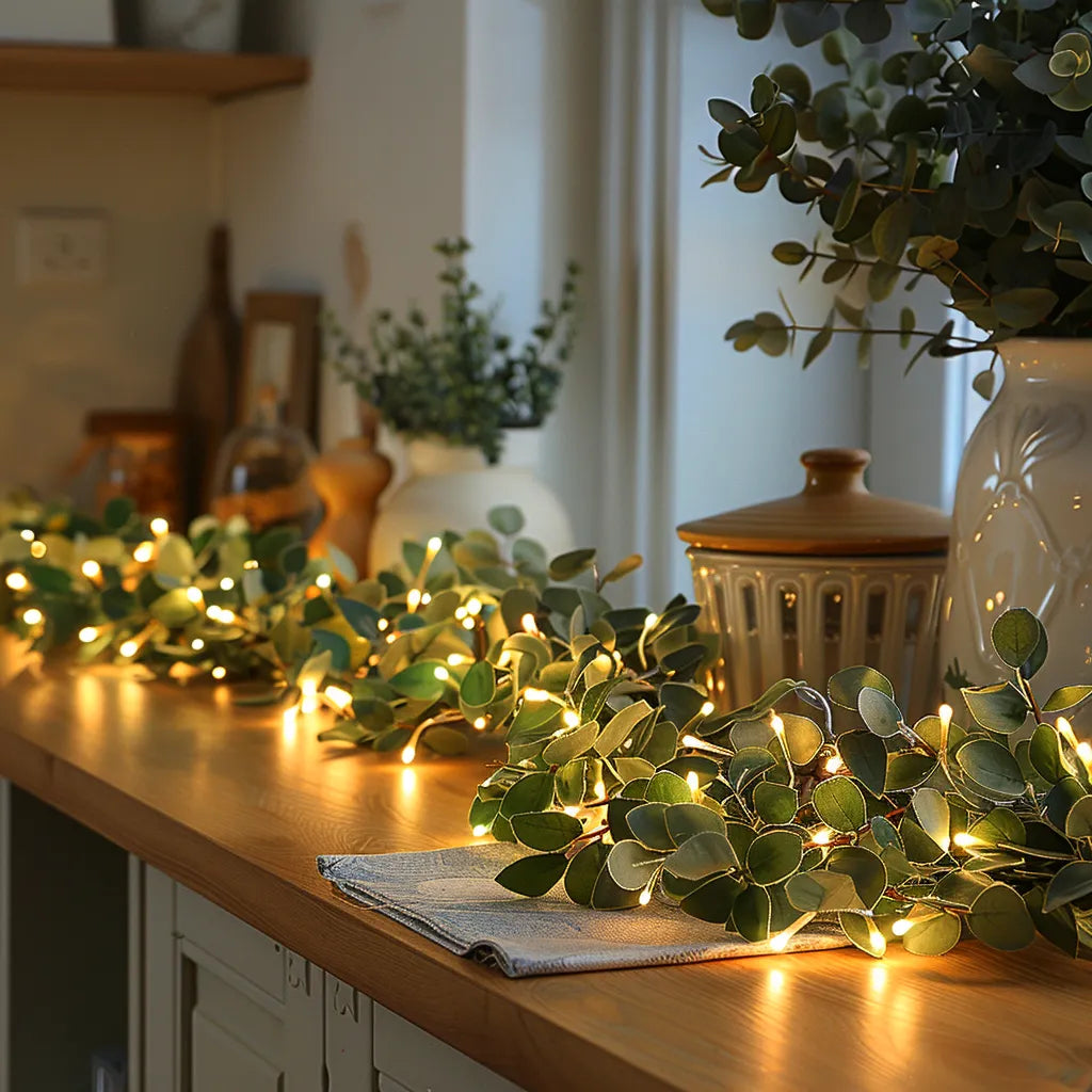 Tischgirlande mit LED-Lichterketten – Gemütliche Tischdekoration