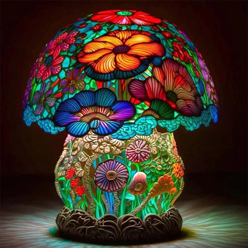 Tischlampe aus Buntglas | Farbenfrohe, künstlerische Wohndekoration 1